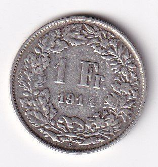 Tutti le monete: Schweiz 1 Franken 1914 rar – Usato da Neuchâtel venduto da karlpierrino
