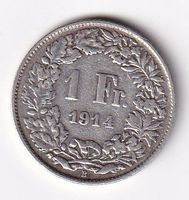 Schweiz 1 Franken 1914 rar