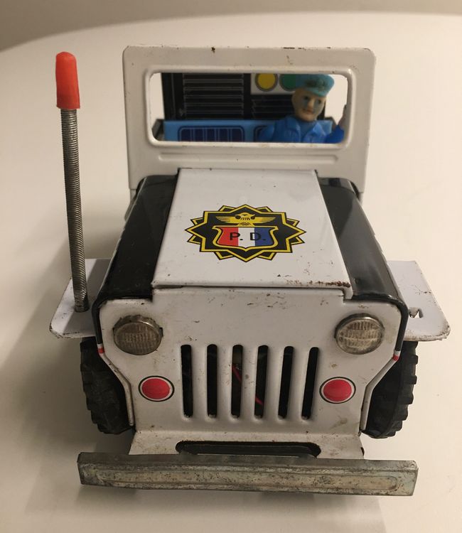 POLICE-JEEP aus Blech 60er.    von CHIKO Japan 5