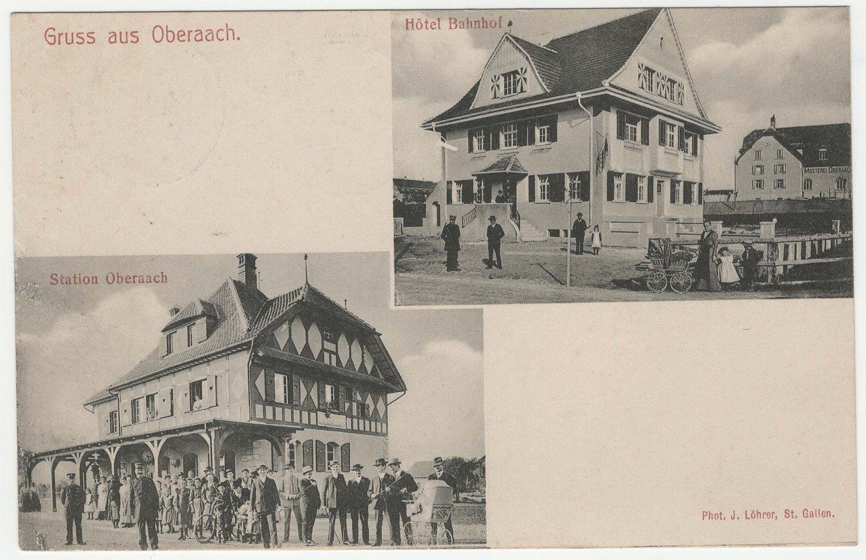 Ansichtskarten: Oberaach Station, Hotel Bahnhof – Gebraucht aus Winterthur von Wintiwest