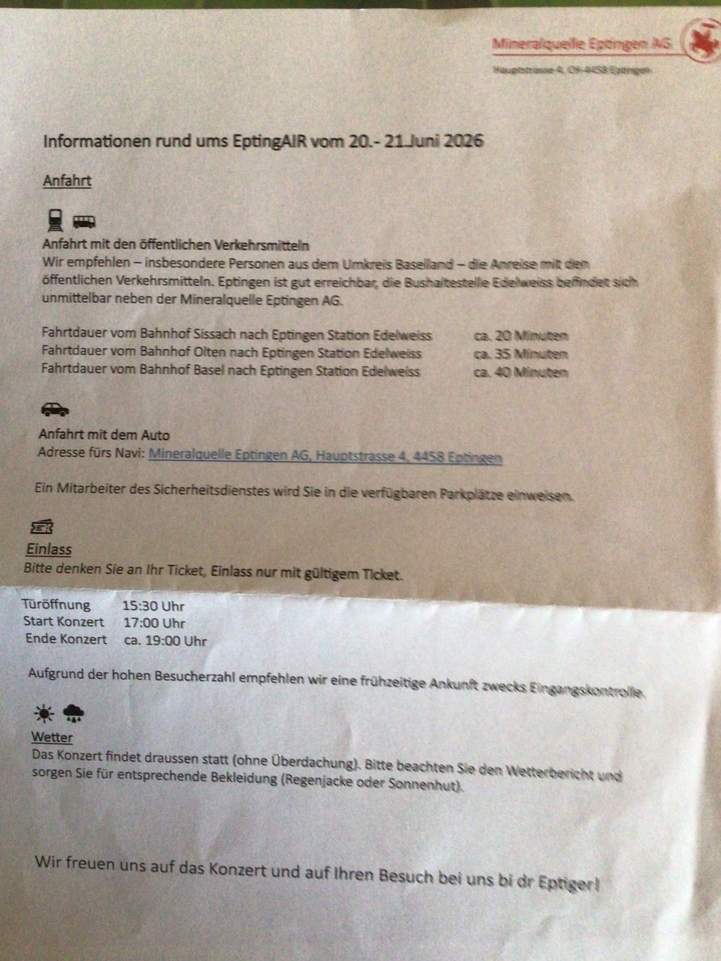 Biglietti: Ritschi - Lieblinglieder - Konzert Ticket 20.06.26 Eptingen – Nuovo e nell'imballaggio originale da Lohn-Ammannsegg venduto da stefanluter 3