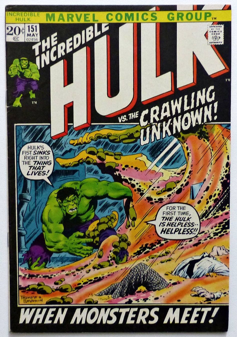 Fumetti: INCREDIBLE HULK #151 HORROR VS. CRAWLING UNKNOWN MARVEL 1972 – Usato da Lugano venduto da YouWantUS