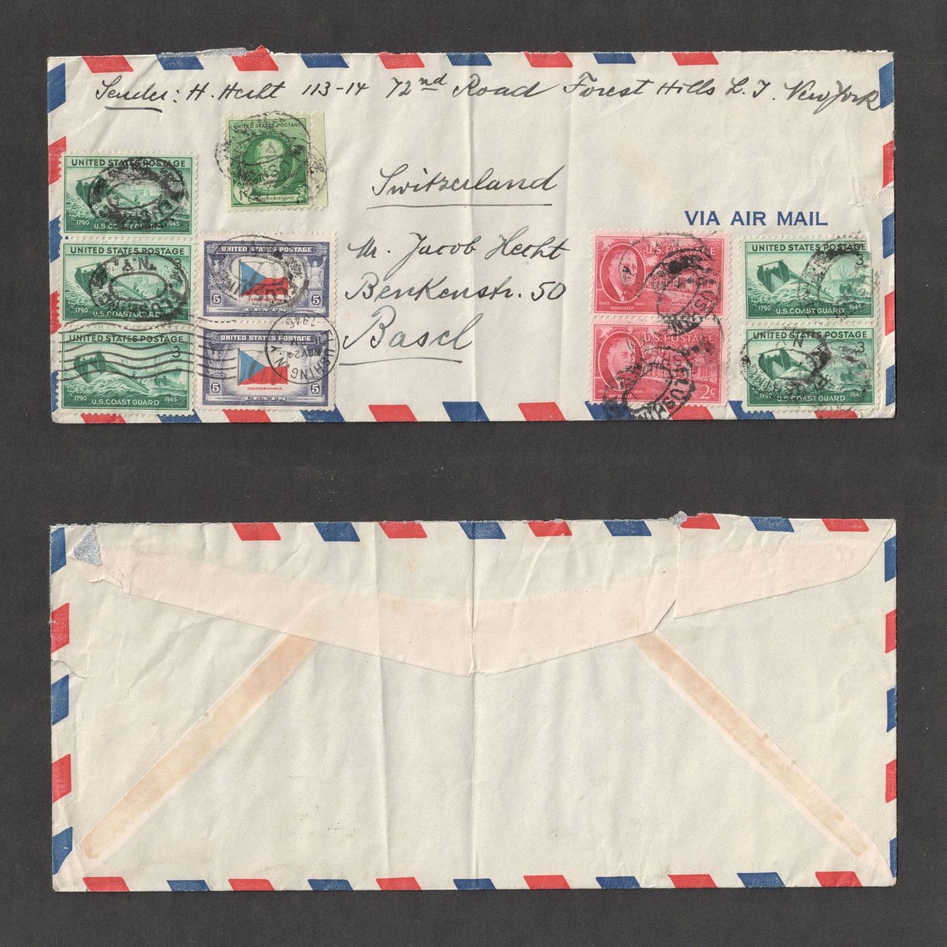 Alle Briefmarken: Luftpostbriefe USA – Gebraucht aus Pratteln von Wildtulpe 3