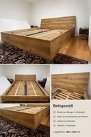 Doppelbett Holzoptik mit Lattenrost 180x200 cm gebraucht