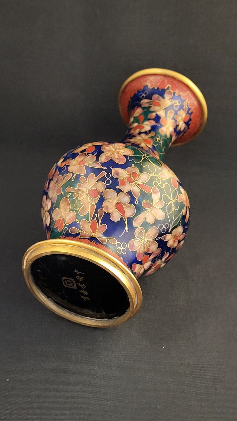 Vasi & Recipienti: Cloisonne-Vase mit Blumen – Usato da Basel venduto da spinne02 5