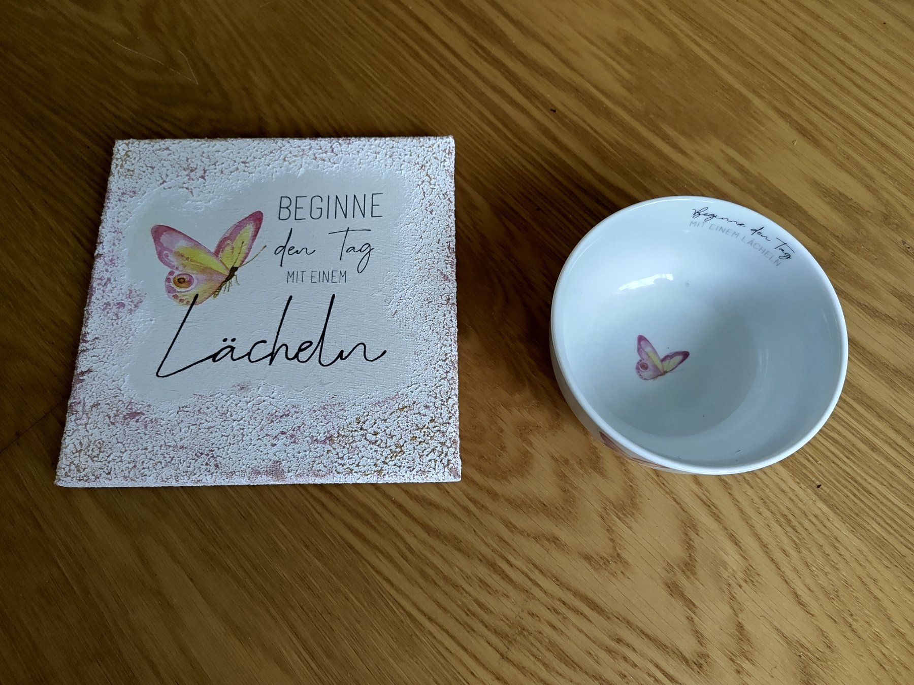 Foto & Immagini: Schälchen "Beginne den Tag mit einem Lächeln" + Bild🌸 – Nuovo (secondo la descrizione) da Bern venduto da Cassiopeia-72
