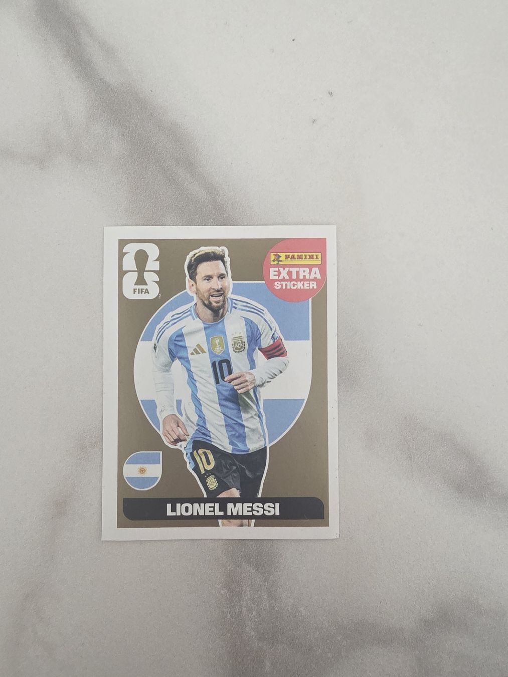 Panini Carte collezionabili: Lionel Messi Panini extra sticker Gold – Nuovo e nell'imballaggio originale da Flums venduto da lju_6t65