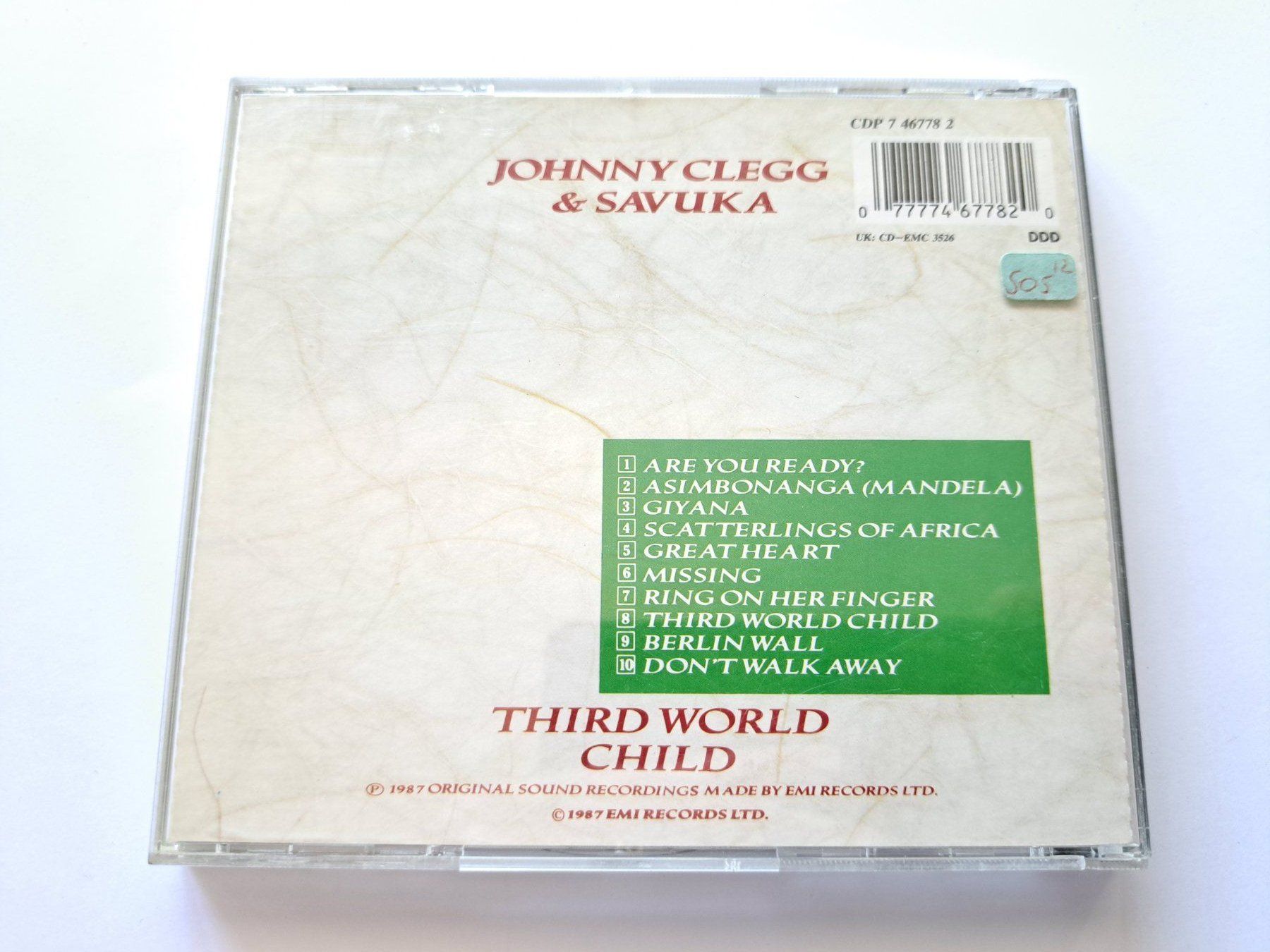 CDs: Cd Johnny Clegg and Savuka -Third World Child – D'occasion à Pully par bro_n52j 1