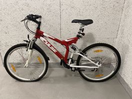 Mountainbike Pulse Extreme Edition rot weiss gefedert