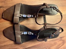 Delmondo Sandaletten, braun, Gr. 38, mit Schmucksteinen!