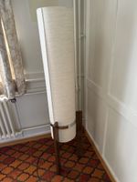 Stehlampe zylindrisch Stoff Holz Chrom guter Zustand