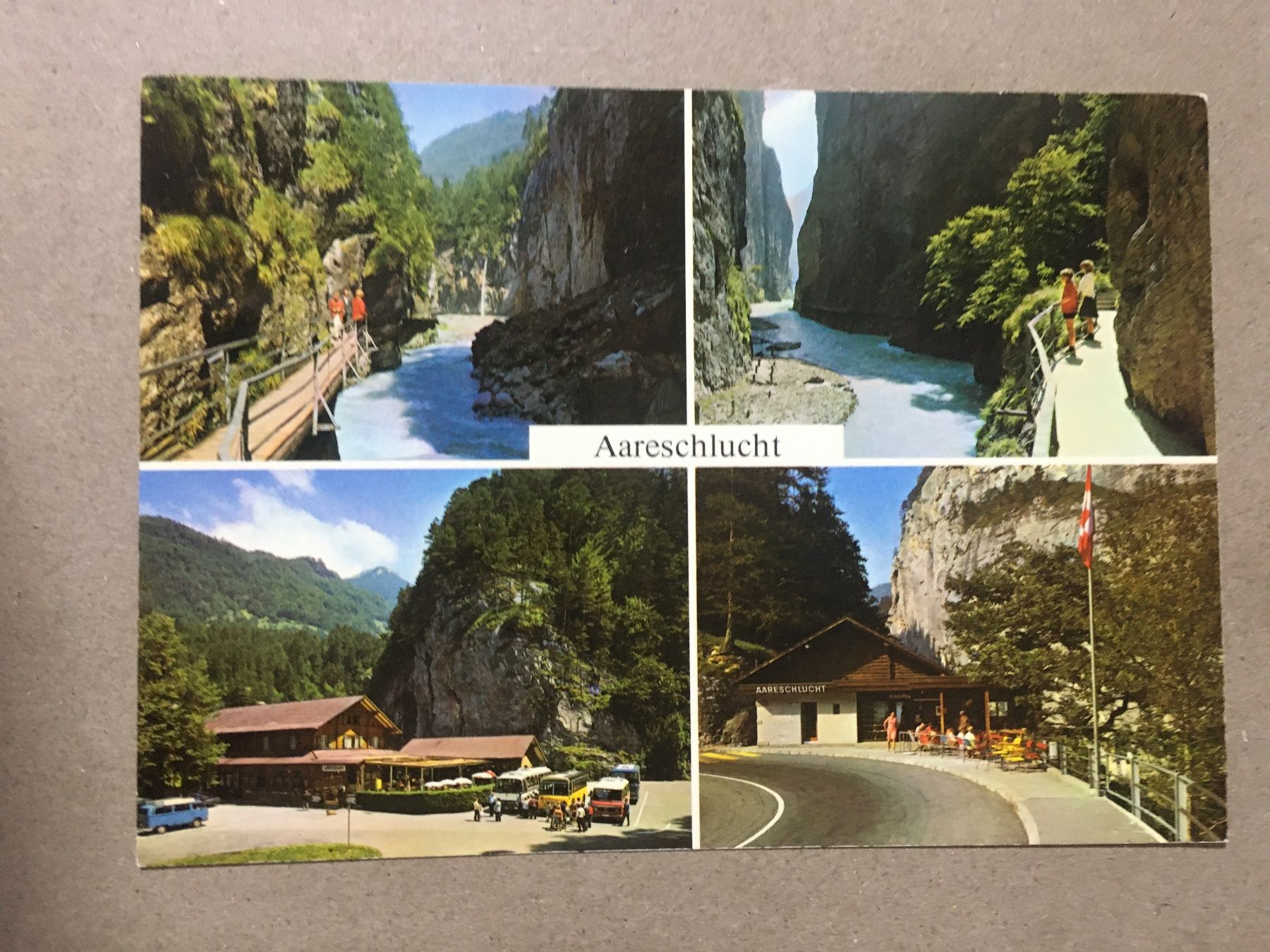 Cartoline postali: Meiringen Aareschlucht mehrbildrig mit Postauto – Usato da Küttigen venduto da Melisch1000