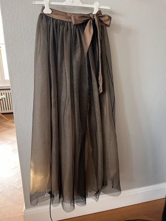 Langer Tüll Jupe TwinSet, Gr. 34 (ital 40), beige schwarz