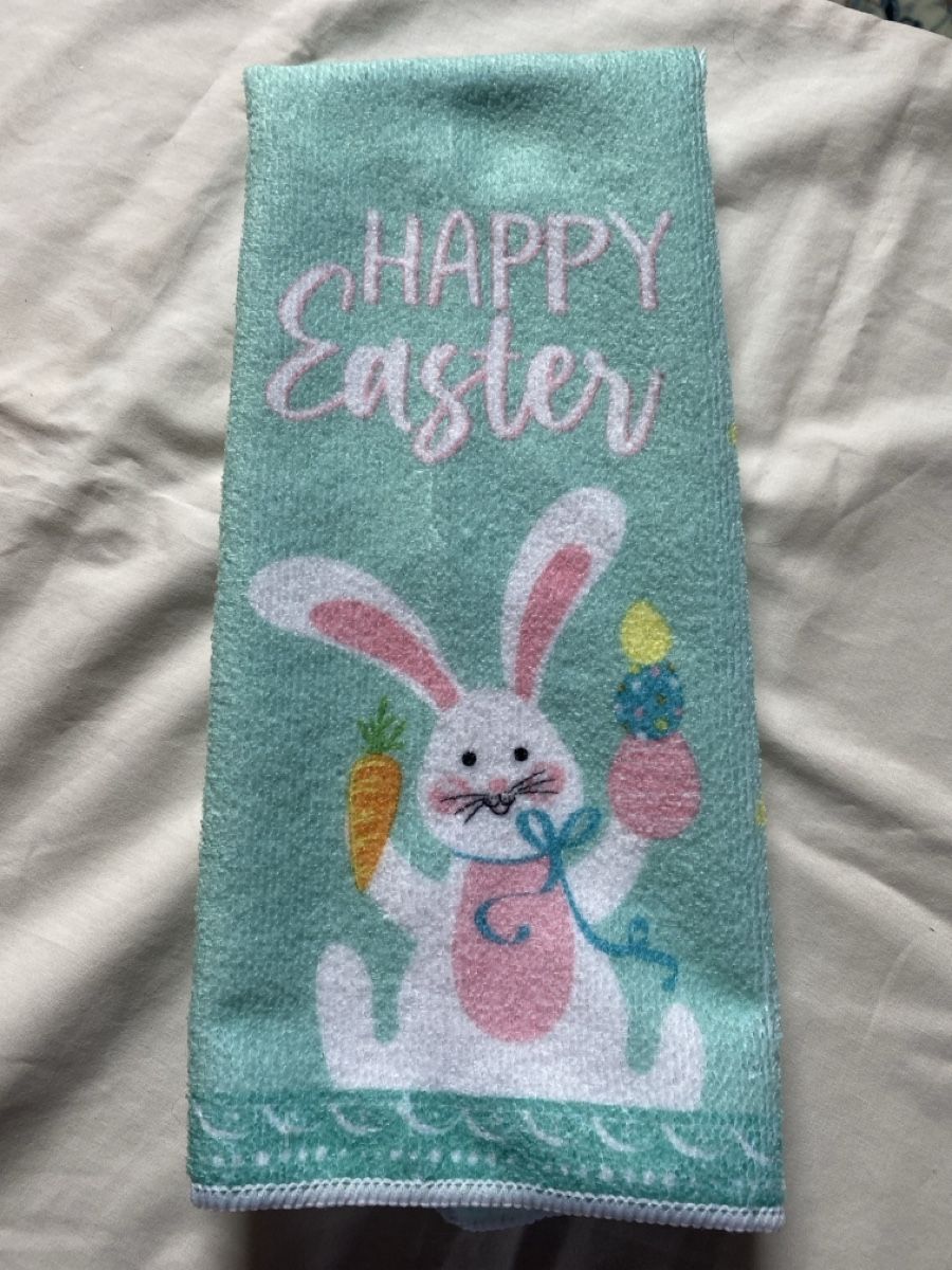 Strofinacci: Cute Easter Bunny Towel "Happy Easter" New! – Nuovo e nell'imballaggio originale da Buttikon SZ venduto da Maxwelltime