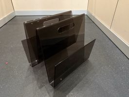 Zeitungsständer aus getöntem Acrylglas Vintage
