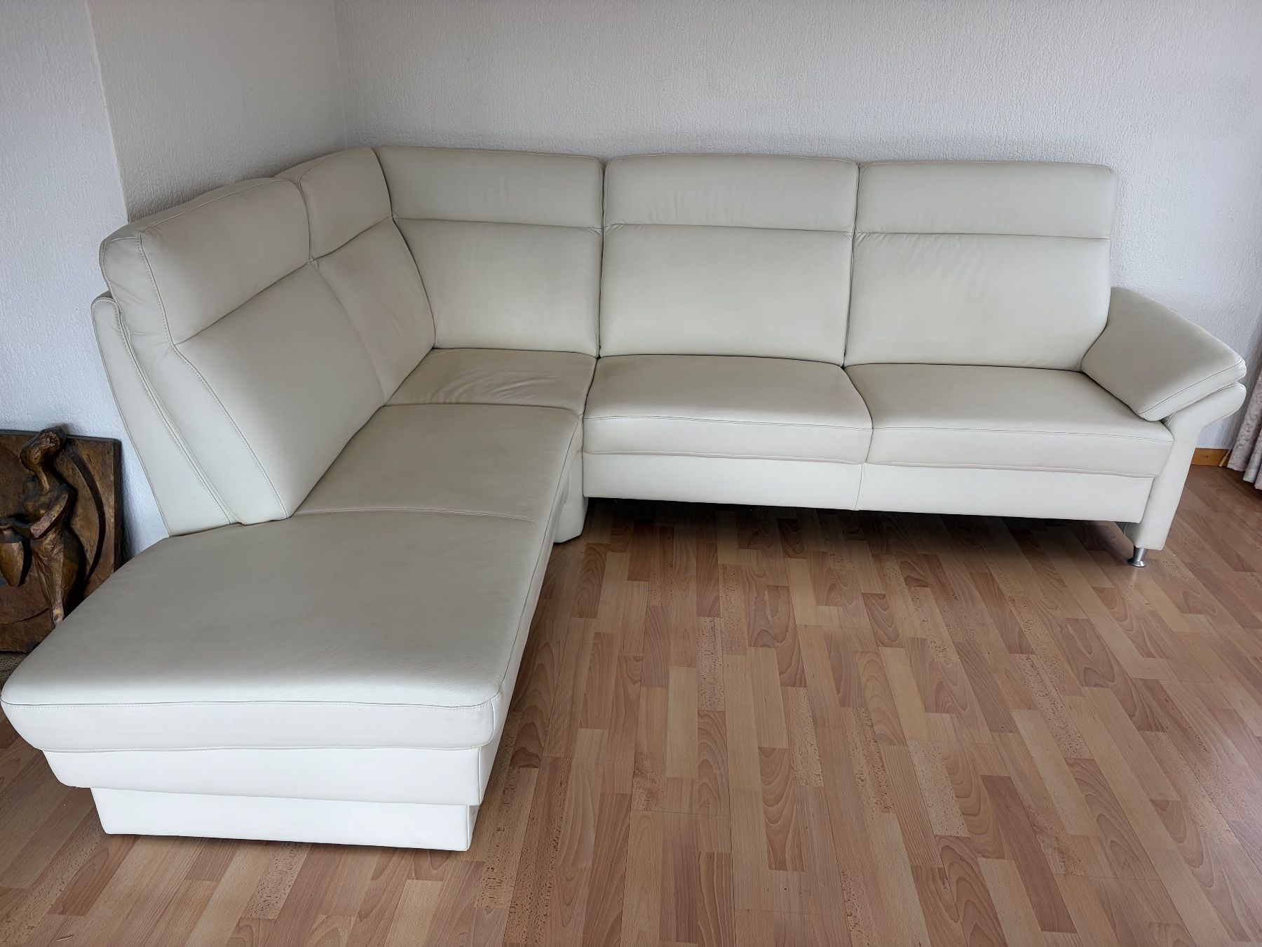 Sofas: Ledersofa / Ecksofa cremeweiss – D'occasion à Wettingen par Nadkoo 1