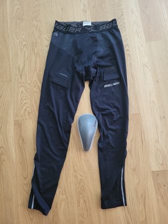 Eishockey Hosen Bauer mit Tiefschutz Stulpenhalter Gr L