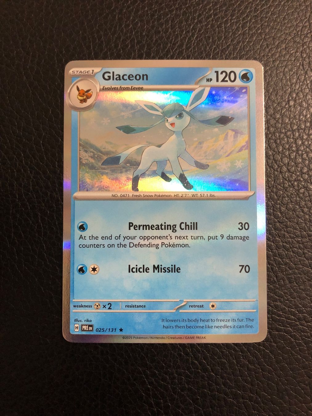 Pokémon Carte collezionabili: Prismatic Evolutions Glaceon Holo 25/131 NM Ab 1 – Usato da Paradiso venduto da Pkmn10