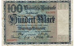 Bayrische Notenbank 100 Mark 01.01.1922 SS++-VZ