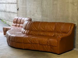 Canapé de style DS-600 en cuir de couleur cognac