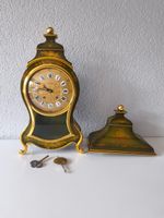 Pendule Uhr Zenith grün goldfarben Neuenburger Standuhr