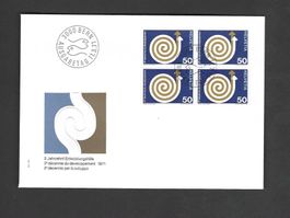 CH FDC Viereblock 1971