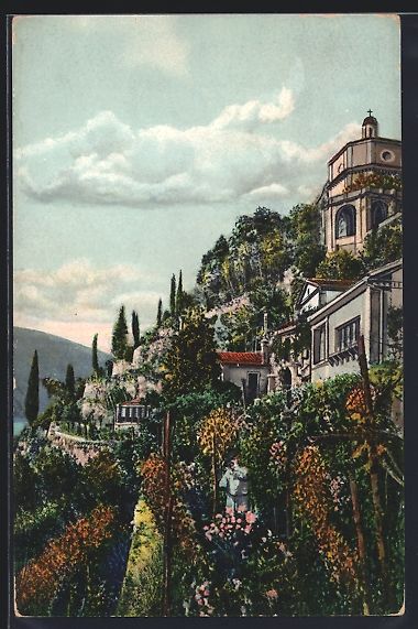 Cartoline postali: Morcote /Lago di Lugano, Ortspartie mit  – Usato da Berlin venduto da bartko-reher