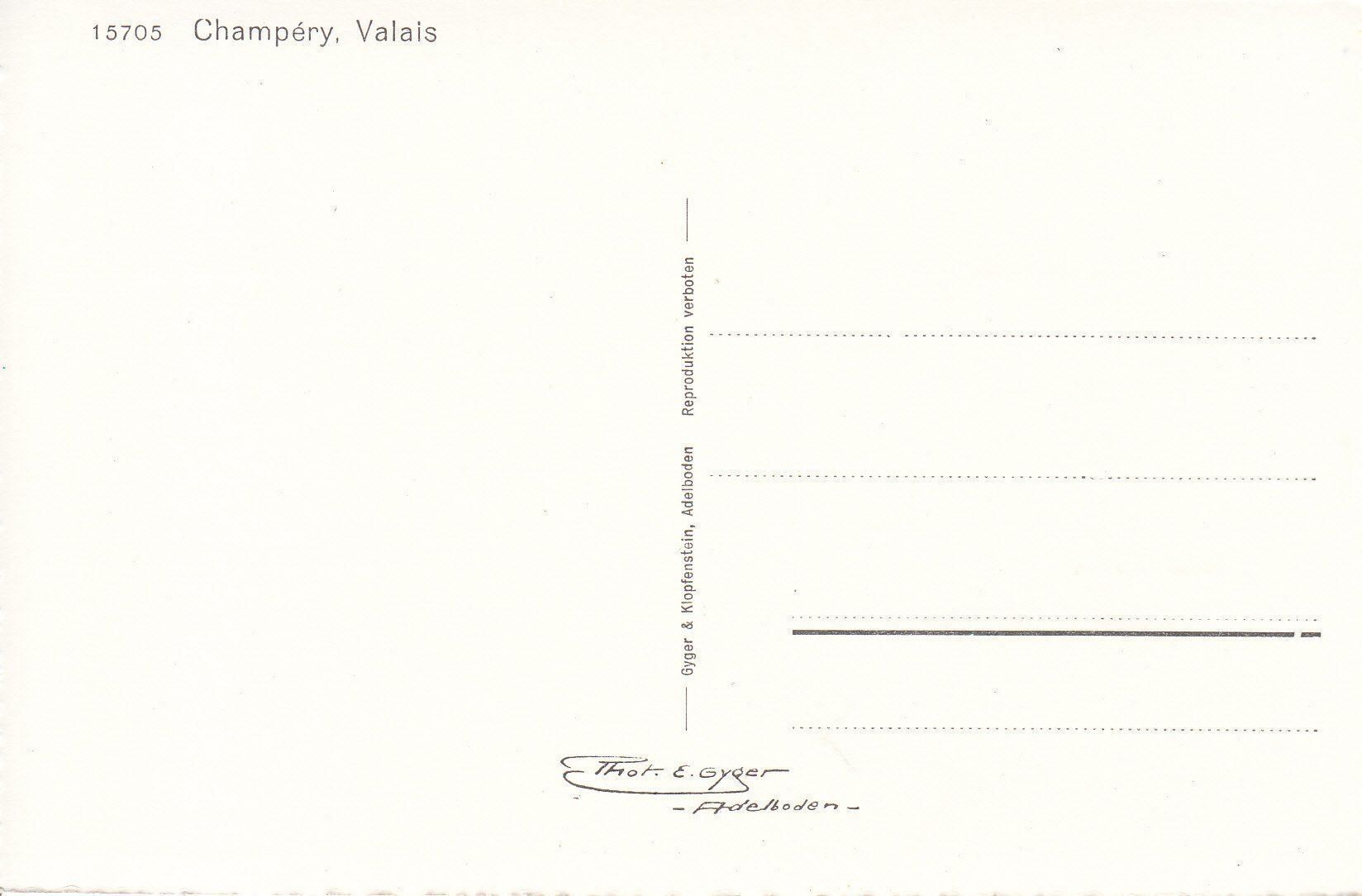Cartoline postali: Champéry ca. 1950 – Usato da Bürglen TG venduto da StampGraf 1