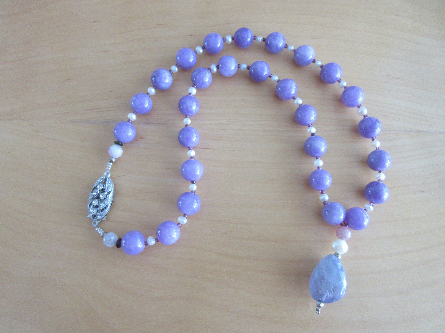 Catenine: Collier mit Kunziten, Perlen, Amethyst, 800 Verschluss – Nuovo (secondo la descrizione) da Grenchen venduto da Elenka 2