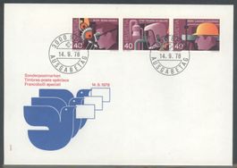 1978, FDC, Sonderpostmarken III, SUVA (614 / 615 / 616)
