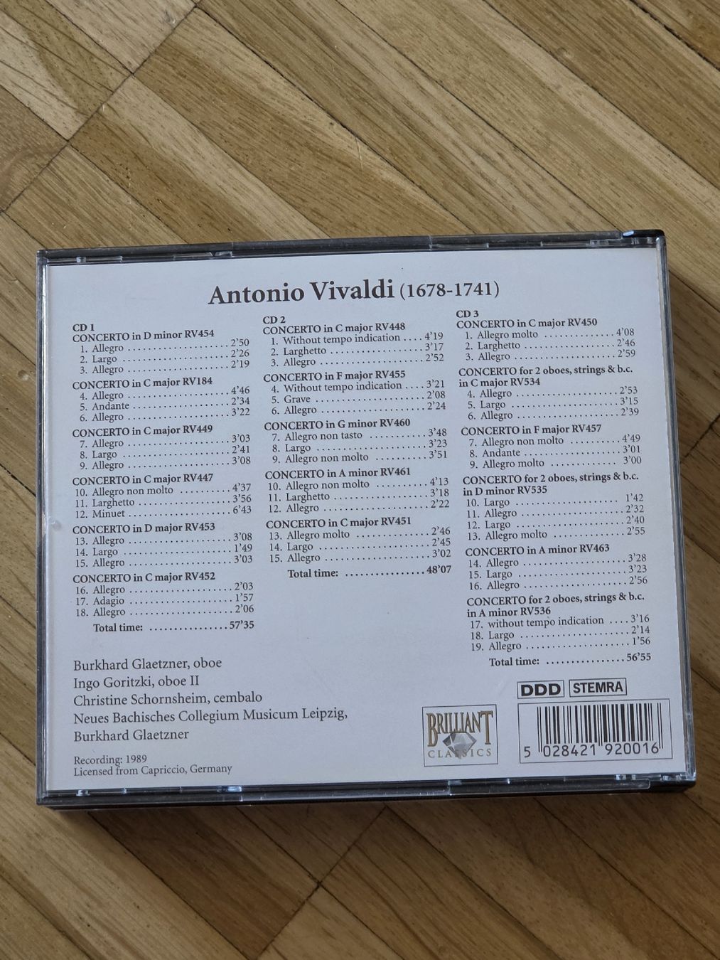 CDs: 3CDs: Vivaldi: Oboe Concertos – Gebraucht aus Aesch BL von immon 1