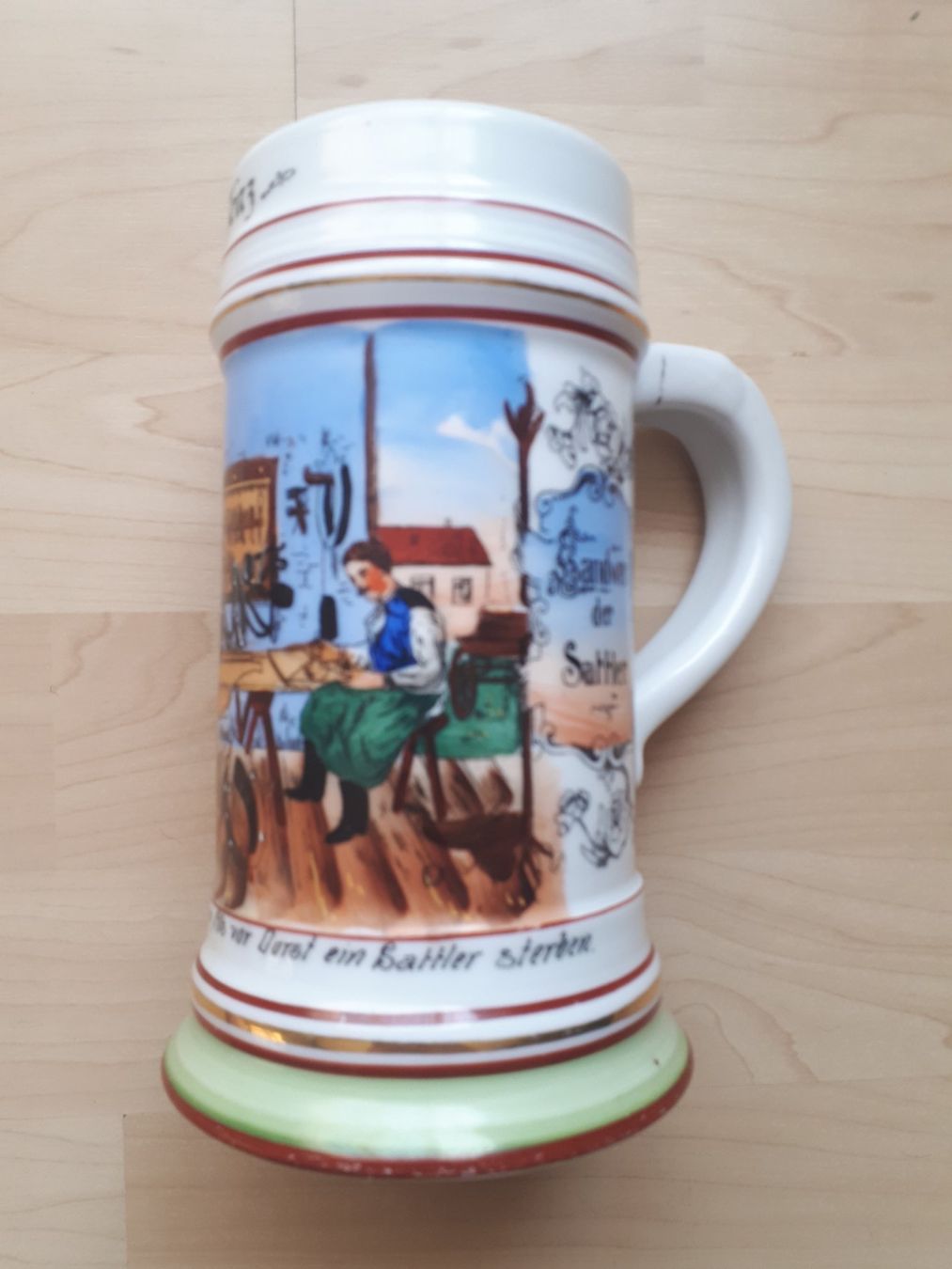 Gläser: Alter Bierkrug mit Bodenbild – Gebraucht aus Dürnten von kuh_7mdq 1