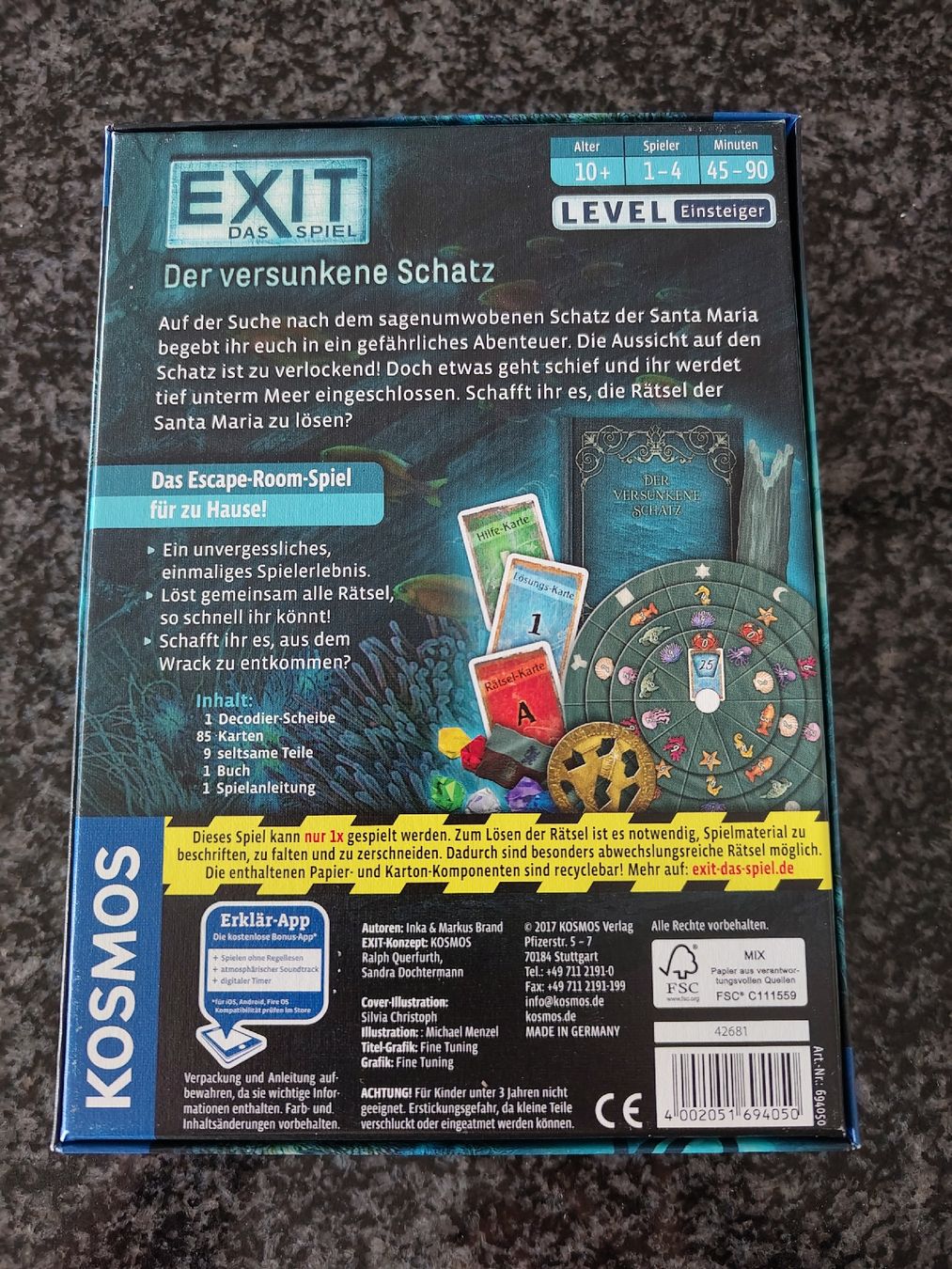 Kosmos Spiele: Gebraucht: Exit Das Spiel - Der versunkene Schatz – Gebraucht aus Meisterschwanden von Boni4 2