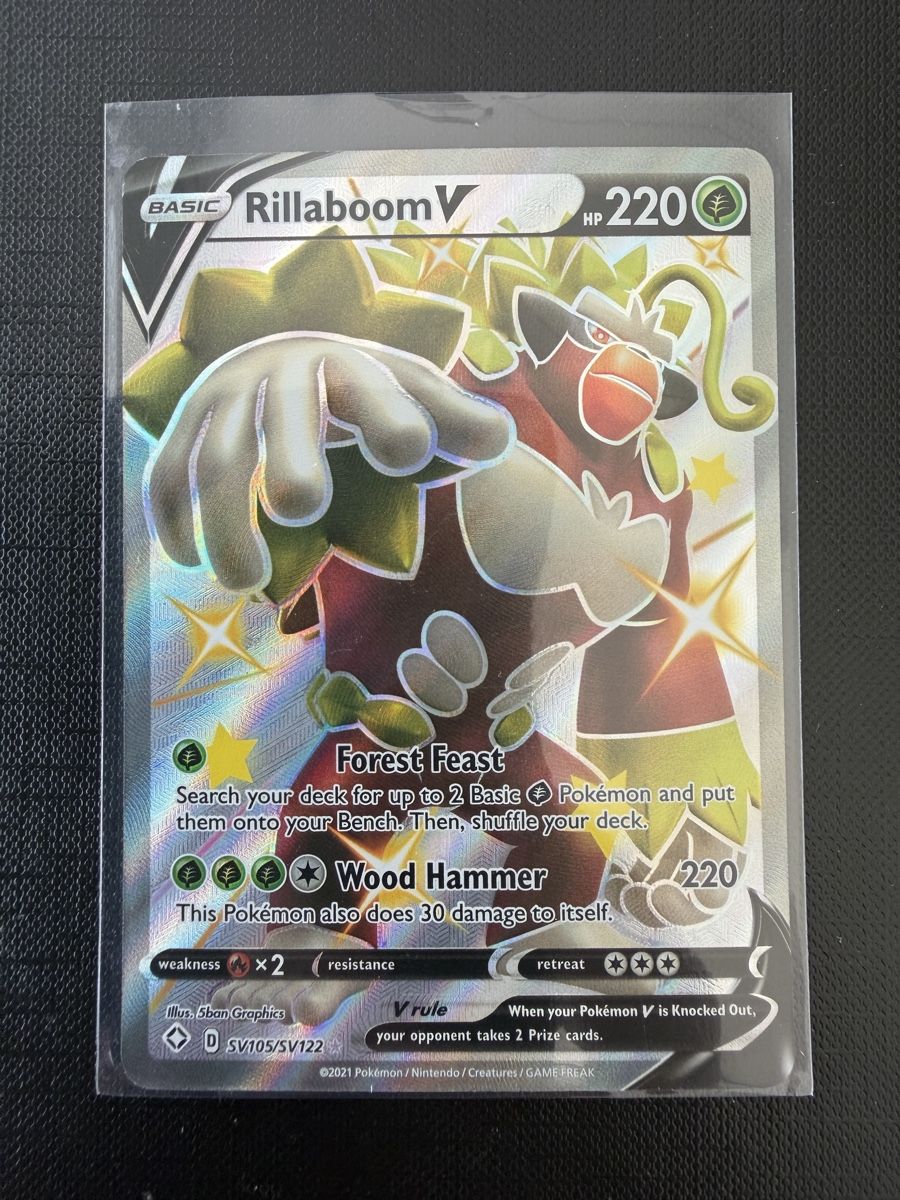 Pokémon Carte collezionabili: Rillaboom V SV105 EN Shining Fates – Nuovo (secondo la descrizione) da Savigny venduto da Matgab94