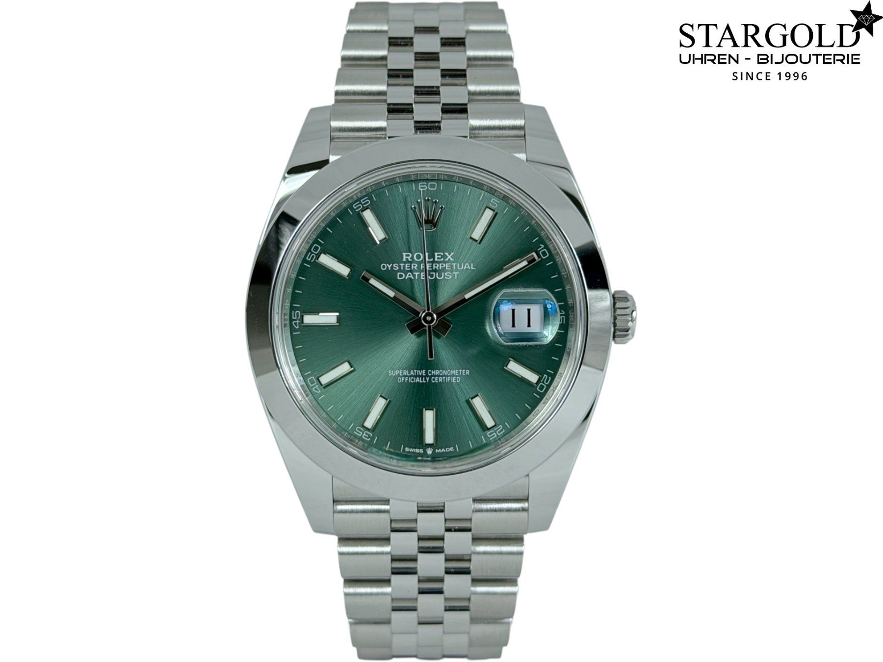 Rolex Uhren: Rolex Datejust 41 Grün - 126300 – Neu und originalverpackt aus Zürich von Stargold-Uhren