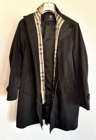 Burberry London Mantel, Nylon, Grösse M, Schwarz