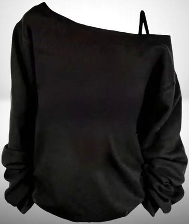 🖤✨ One-Shoulder Eleganz – Asymmetrisches Langarmshirt 💋✨