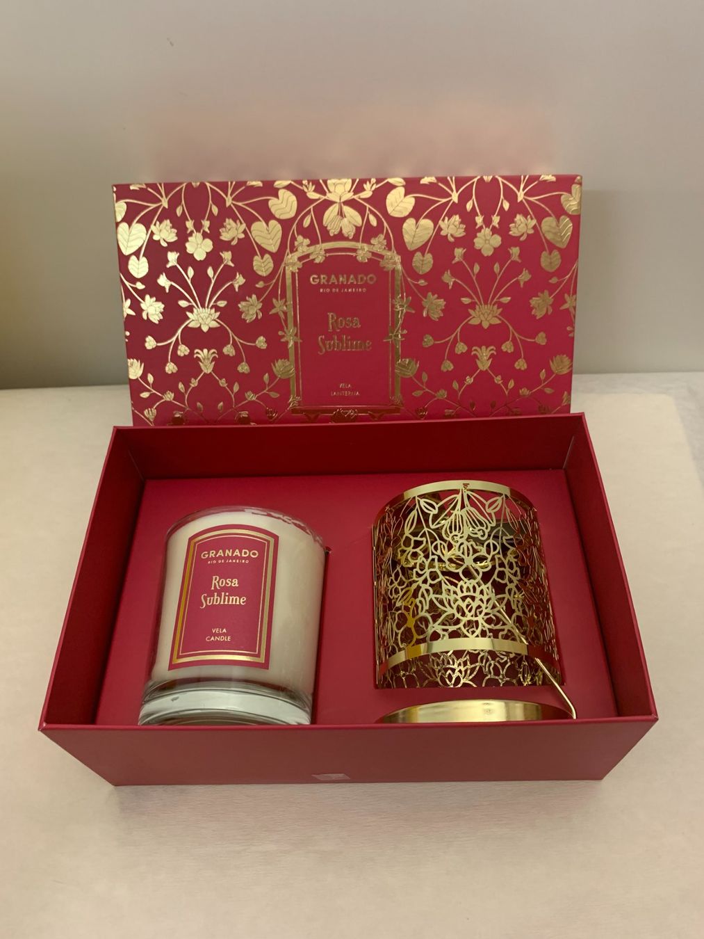 Candele: Set di candela profumata e lanterna GRANADO 'Rose Sublime' – Usato da Genestrerio venduto da fra_c955 2