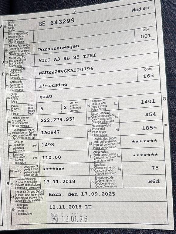 Automobili: Audi A3 SB 35 TFSI – Usato da Aegerten venduto da nic_8dzk 4