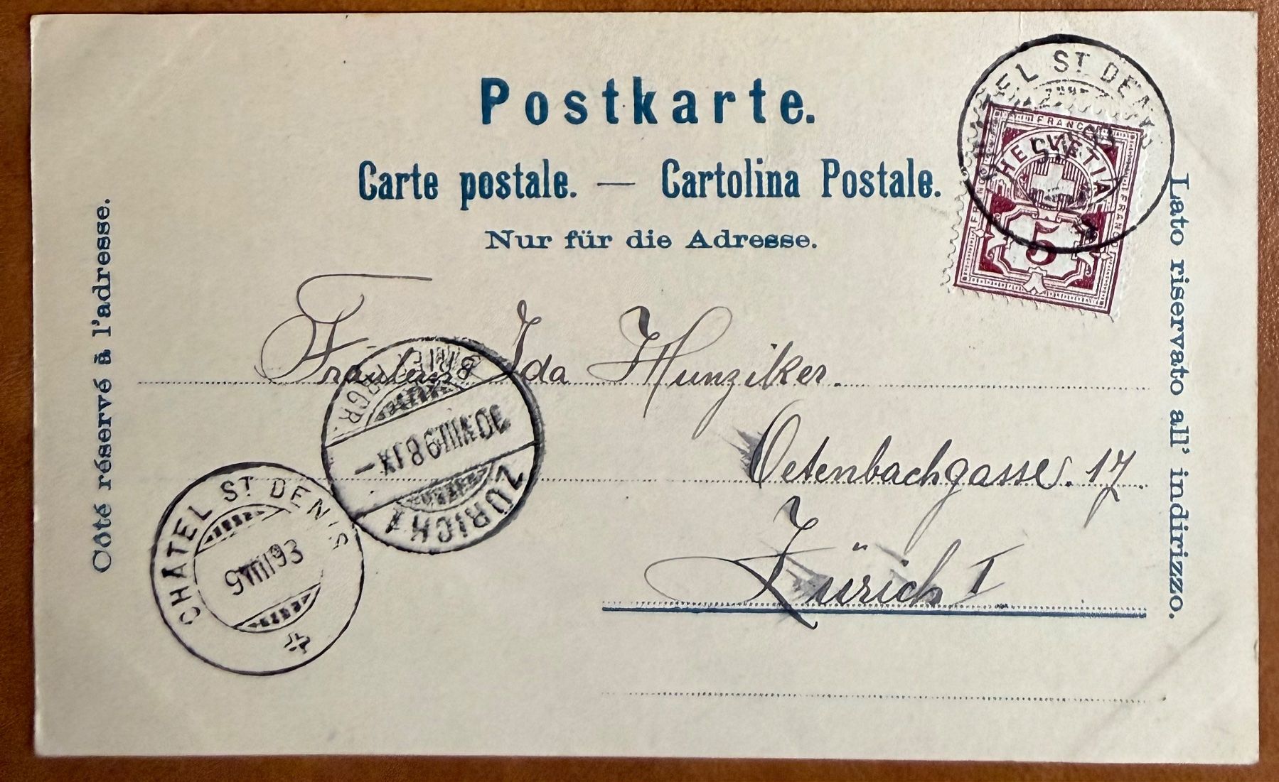 Cartes postales: Châtel St. Denis - Litho Souvenir de Châtel 1898 – D'occasion à Lutry par Ediego 1