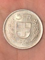 Pièce 5 Francs Suisse 1969 bon état