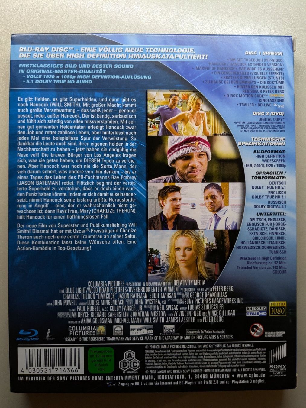Tutti i DVDs: "Hancock - Extended Version" mit Will Smith [Blu-ray & DVD] – Usato da Port venduto da gecotom 1