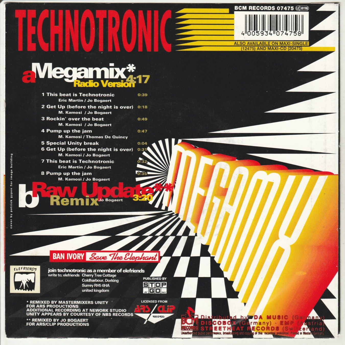 Dischi in vinile: Technotronic - Megamix 7" Vinyl – Difettoso da Tübach venduto da JamesStone 1