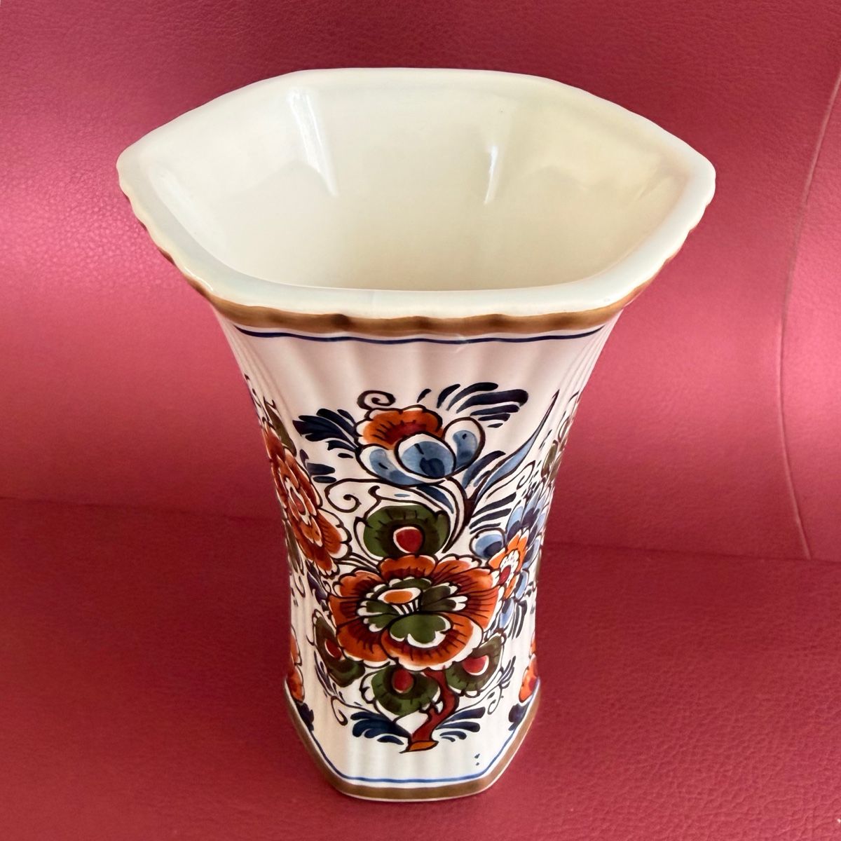 Vasen & Gefässe: Vintage handbemalte Fächer- oder Trompetenvase - Holland – Neu (gemäss Beschreibung) aus Schlieren von RoPue