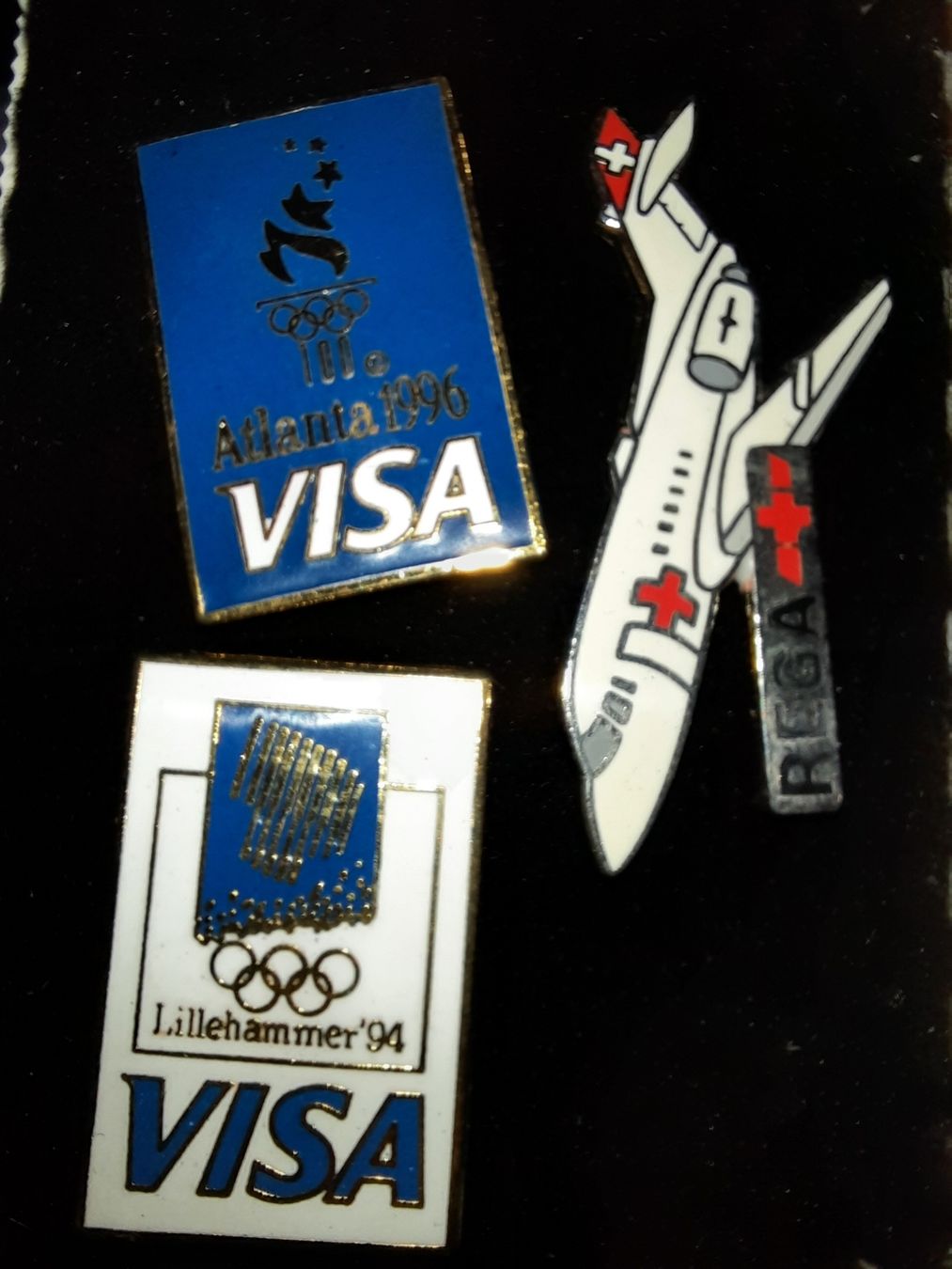 Spille & Fermagli: Pin's VISA olimpiadi 1994 1996 e Rega – Usato da Biasca venduto da Old_6blh