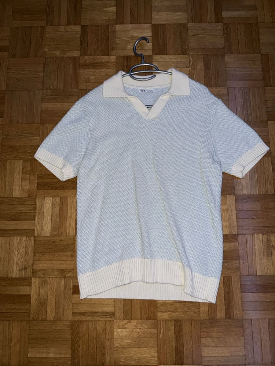 Zara T-Shirts: Strick-Poloshirt Zara hellblau Size M – Neu (gemäss Beschreibung) aus Dietikon von jagamel