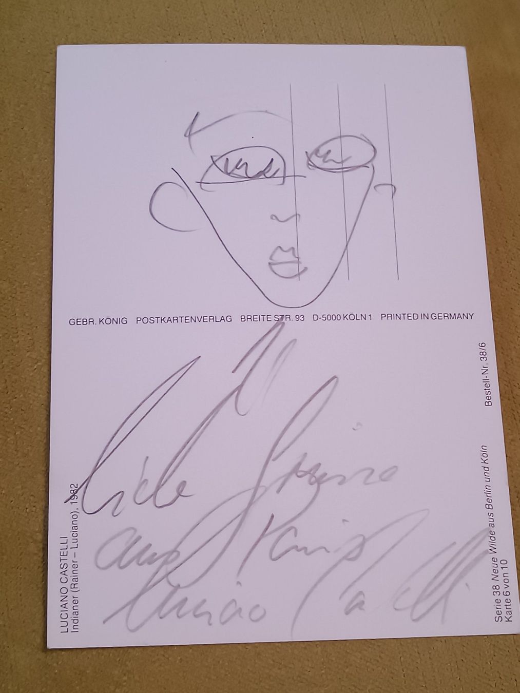 Autografi: Luciano Castelli -  handsignierte Zeichnung – Usato da Menziken venduto da Artographs