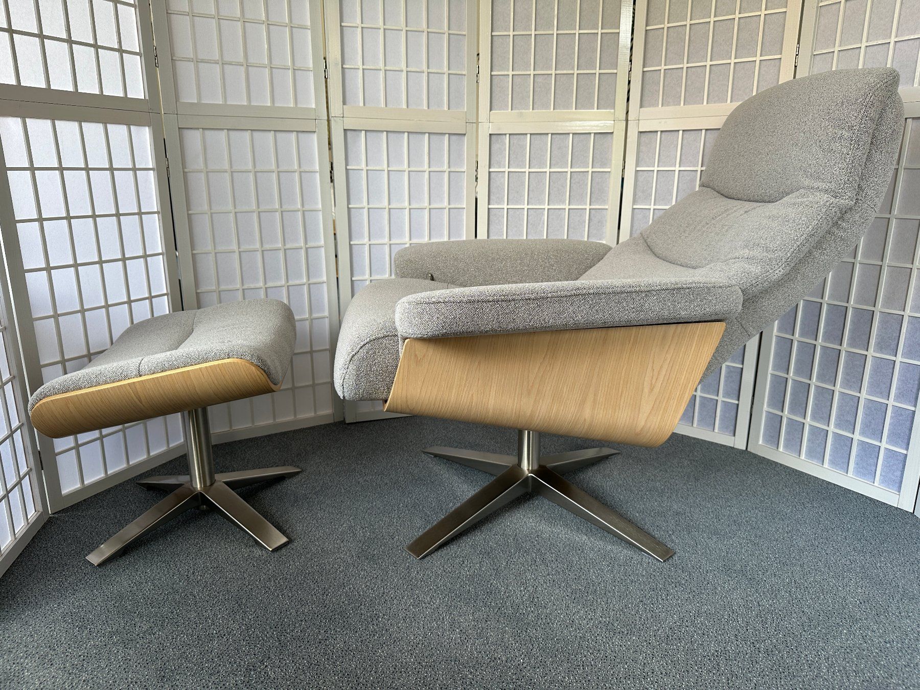 Sessel: Relax Sessel Amasra Stoff grau Eiche hell inkl. Hocker – Neu und originalverpackt aus Unterentfelden von moebelrufli 6