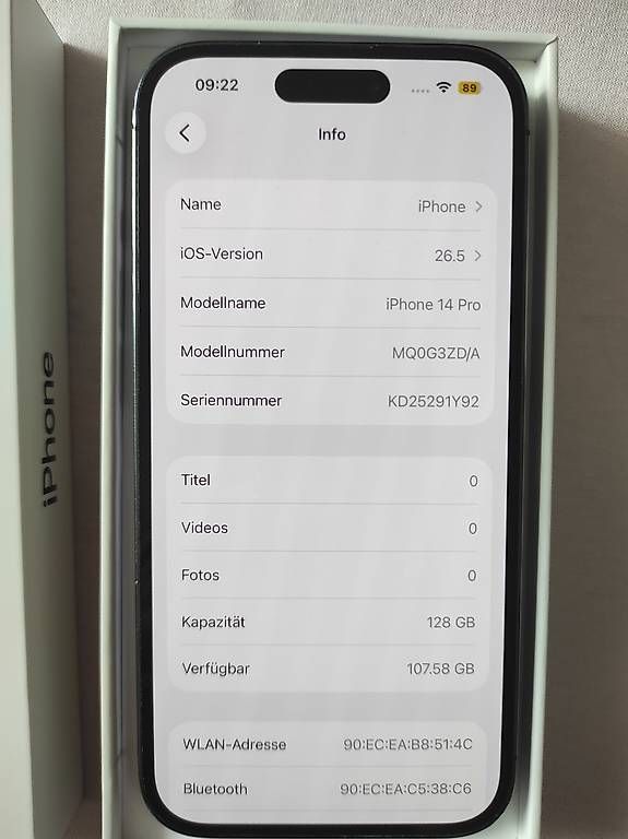 Telefoni cellulari / Smartphones: iPhone 14 Pro Purple Batterie  85% – Usato da Reinach BL venduto da mil_b29q 2