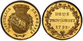 Gold Bern Doppelduplone 1793 / Unz / sehr rar